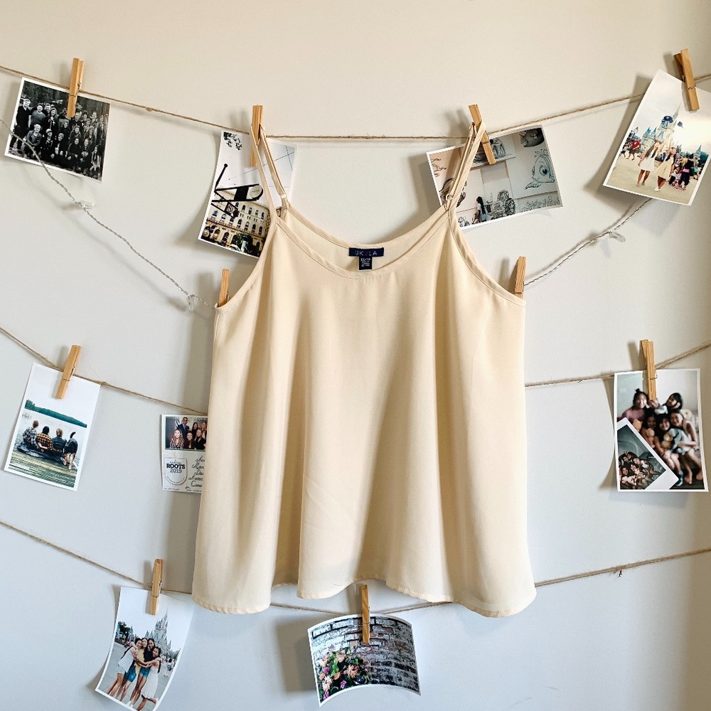 UK2LA Cream Breezy Tank Top